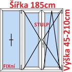 Trojkdl Okna FIX + O + OS (Stulp) - ka 185cm